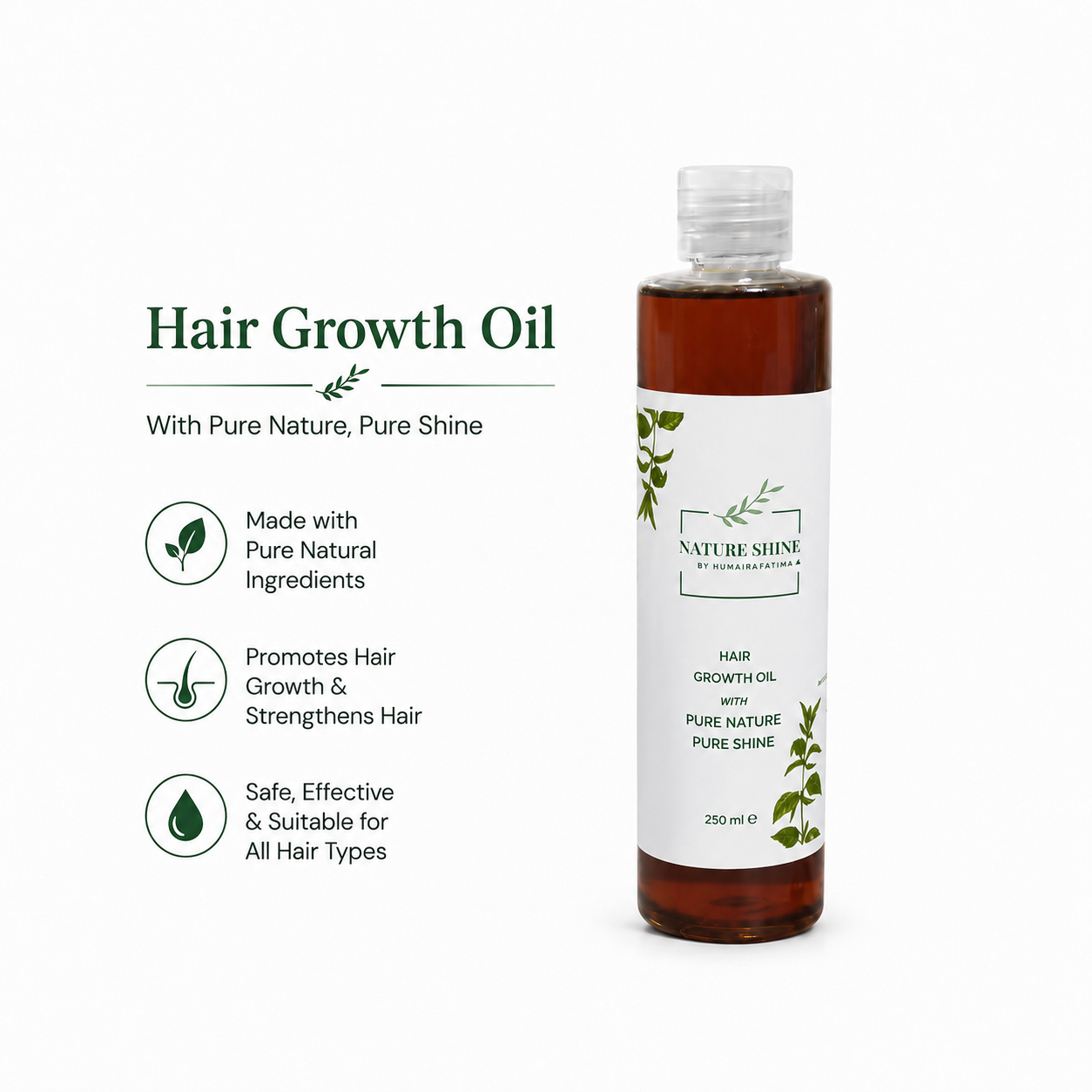 Nature Shine Hair Oil – Powerful Herbal Formula for Stronger, Longer & Healthier Hair (250 ml)